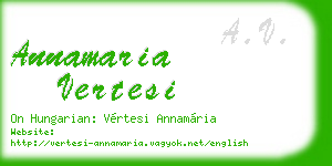annamaria vertesi business card